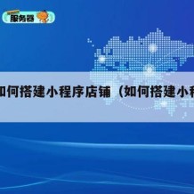 自己如何搭建小程序店铺（如何搭建小程序平台）