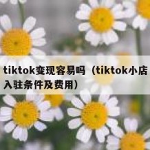 tiktok变现容易吗（tiktok小店入驻条件及费用）