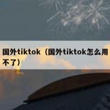 国外tiktok（国外tiktok怎么用不了）