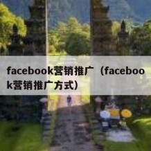 facebook营销推广（facebook营销推广方式）
