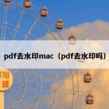 pdf去水印mac（pdf去水印吗）