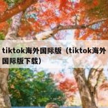 tiktok海外国际版（tiktok海外国际版下载）