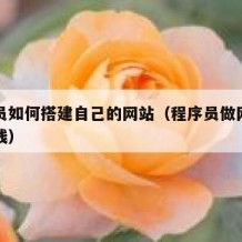 程序员如何搭建自己的网站（程序员做网站如何赚钱）