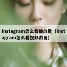 instagram怎么看播放量（instagram怎么看视频游览）