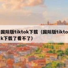 国际版tiktok下载（国际版tiktok下载了看不了）