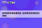 自学软件开发从哪开始（自学软件开发好找工作吗）