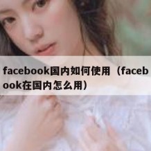 facebook国内如何使用（facebook在国内怎么用）