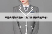 开源代码如何盈利（有了开源代码能干嘛）