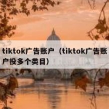 tiktok广告账户（tiktok广告账户投多个类目）