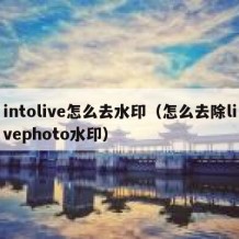 intolive怎么去水印（怎么去除livephoto水印）