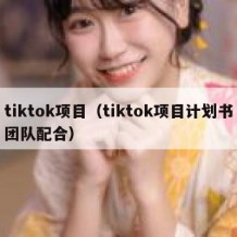 tiktok项目（tiktok项目计划书团队配合）