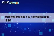 91泡泡短视频视频下载（泡泡视频app安卓版）