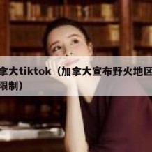 加拿大tiktok（加拿大宣布野火地区旅行限制）