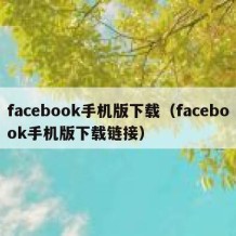 facebook手机版下载（facebook手机版下载链接）