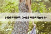 小程序开源代码（小程序开源代码有哪些）