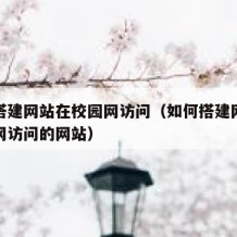 如何搭建网站在校园网访问（如何搭建网站在校园网访问的网站）