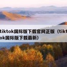tiktok国际版下载官网正版（tiktok国际版下载最新）