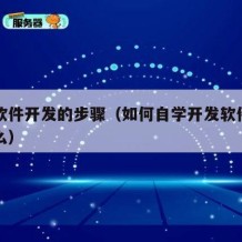 自学软件开发的步骤（如何自学开发软件需要学什么）