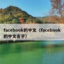 facebook的中文（facebook的中文名字）