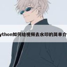 python如何给视频去水印的简单介绍