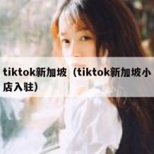 tiktok新加坡（tiktok新加坡小店入驻）