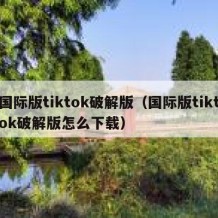 国际版tiktok破解版（国际版tiktok破解版怎么下载）