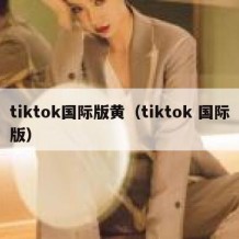 tiktok国际版黄（tiktok 国际版）