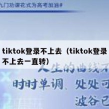 tiktok登录不上去（tiktok登录不上去一直转）