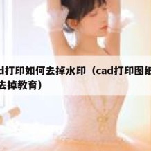 cad打印如何去掉水印（cad打印图纸怎么去掉教育）