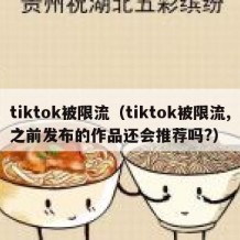 tiktok被限流（tiktok被限流,之前发布的作品还会推荐吗?）