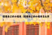 搭建自己的小程序（搭建自己的小程序怎么弄）