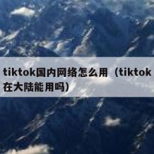 tiktok国内网络怎么用（tiktok在大陆能用吗）