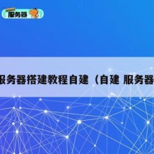 服务器搭建教程自建（自建 服务器）