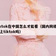 tiktok在中国怎么才能看（国内网络可以上tiktok吗）