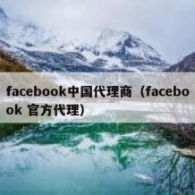 facebook中国代理商（facebook 官方代理）
