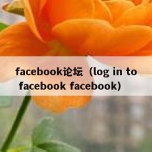 facebook论坛（log in to facebook facebook）