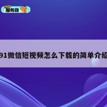 91微信短视频怎么下载的简单介绍