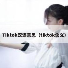 Tiktok汉语意思（tiktok含义）