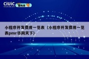 小程序开发费用一览表（小程序开发费用一览表pmr华网天下）
