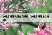 小程序搭建教程免费模板（小程序搭建怎么赚钱）