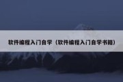 软件编程入门自学（软件编程入门自学书籍）