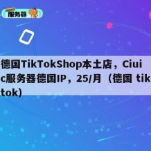 德国TikTokShop本土店，Ciuic服务器德国IP，25/月（德国 tiktok）