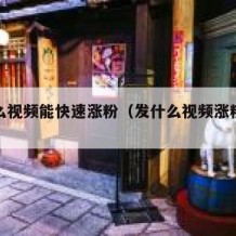 发什么视频能快速涨粉（发什么视频涨粉最快）