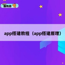 app搭建教程（app搭建原理）