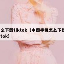 怎么下载tiktok（中国手机怎么下载tiktok）