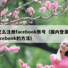 怎么注册facebook账号（国内登录facebook的方法）