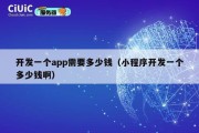 开发一个app需要多少钱（小程序开发一个多少钱啊）