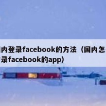 国内登录facebook的方法（国内怎么登录facebook的app）