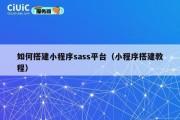 如何搭建小程序sass平台（小程序搭建教程）