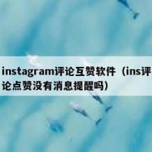 instagram评论互赞软件（ins评论点赞没有消息提醒吗）